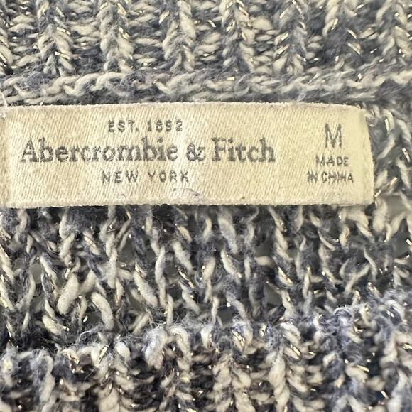 Abercrombie & Fitch Womens Size Medium Sweater Blue Marled Pullover - Picture 5 of 7